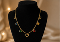 Multicolor Heart Charm Necklace