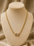 Minimal Crystal Baguette Necklace
