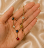 Gold Multicolor Star Drop Necklace