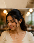 Gold Bead Chain White Charm Necklace