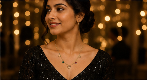 Multicolor Heart Charm Necklace