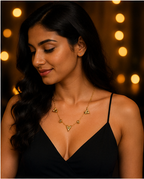 Gold Open Heart Charm Necklace