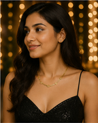 Gold Flower Station Necklace