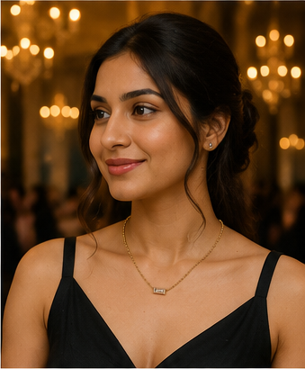 Minimal Crystal Baguette Necklace