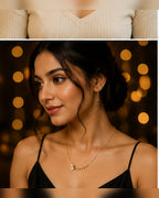 Gold Bead Chain White Charm Necklace