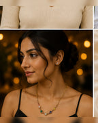 Gold Multicolor Crystal Chain Necklace
