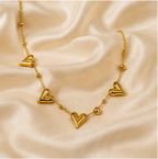 Gold Open Heart Charm Necklace