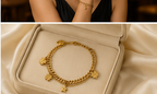 Clover & Star Double-Layer Gold-Plated Bracelet