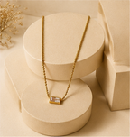Minimal Crystal Baguette Necklace