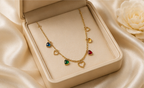 Multicolor Heart Charm Necklace