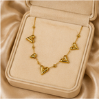 Gold Open Heart Charm Necklace