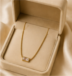 Minimal Crystal Baguette Necklace