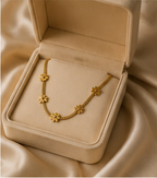 Gold Flower Station Necklace