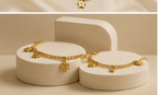 Clover & Star Double-Layer Gold-Plated Bracelet