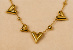 Gold Open Heart Charm Necklace