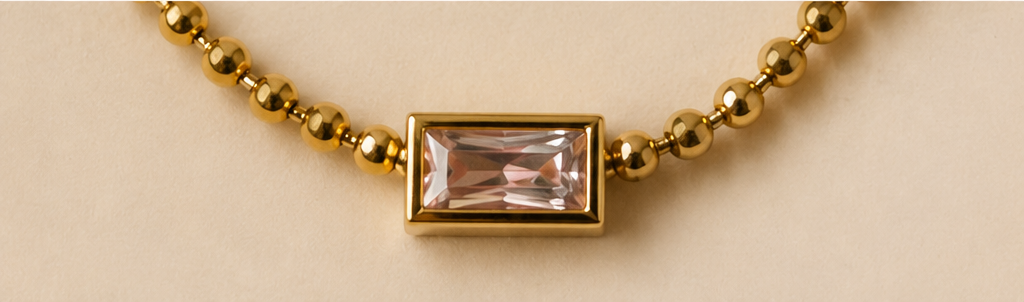 Minimal Crystal Baguette Necklace