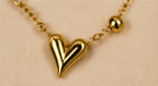 Gold Open Heart Charm Necklace