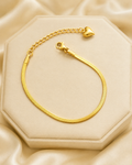 Heart-End Herringbone Gold-Plated Bracelet