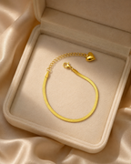 Heart-End Herringbone Gold-Plated Bracelet