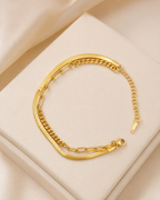 Mixed Chain double-Layer Gold-Plated Bracelet