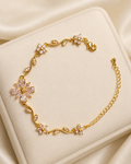 White Blossom Vine Crystal Gold-Plated Bracelet