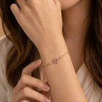 Pink Heart Crystal Gold-Plated Bracelet