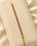 Pink & Clear Multi-Row Crystal Gold-Plated Bracelet