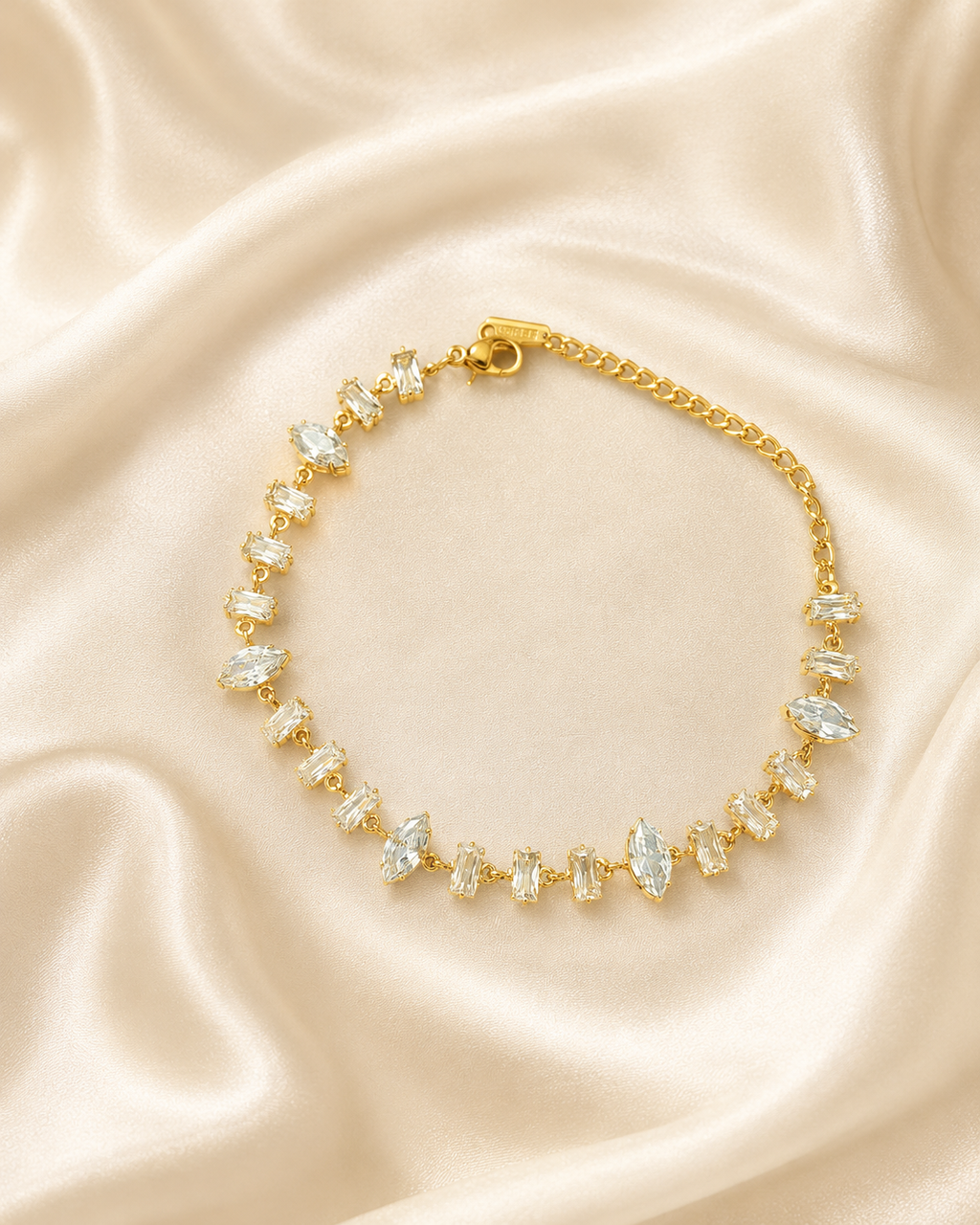 Baguette & Marquise Crystal Gold-Plated Bracelet