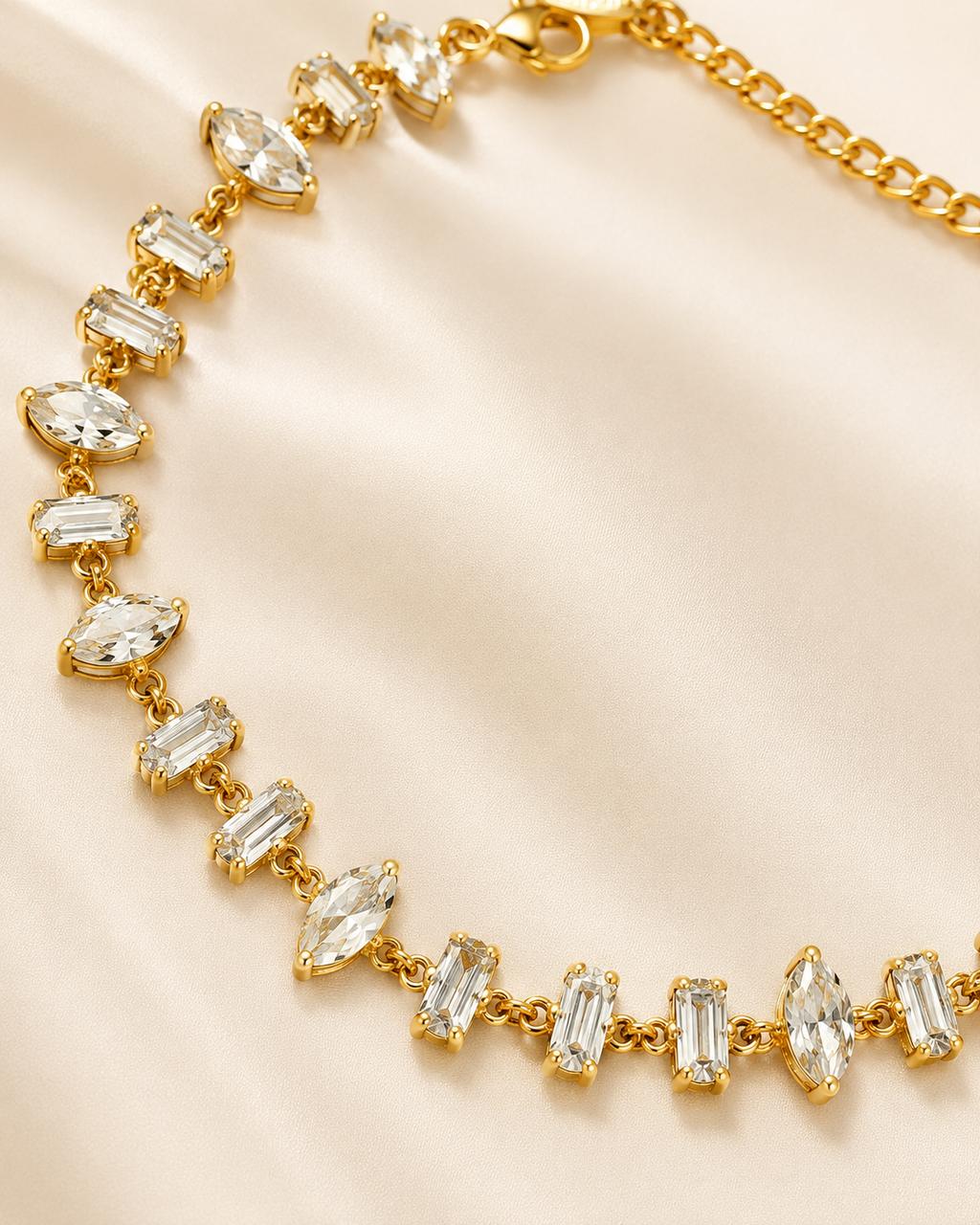 Baguette & Marquise Crystal Gold-Plated Bracelet