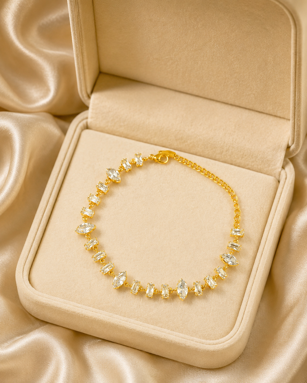 Baguette & Marquise Crystal Gold-Plated Bracelet