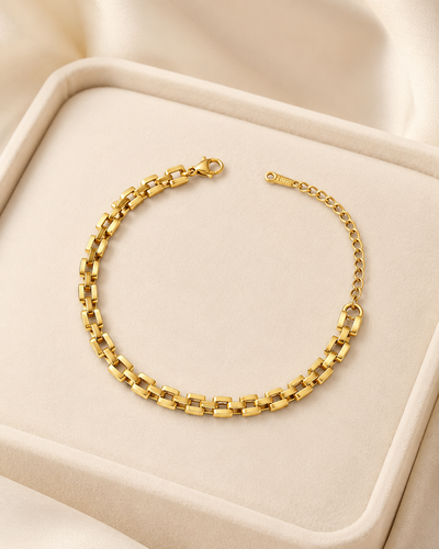 Double-Row Box Link Gold-Plated Bracelet
