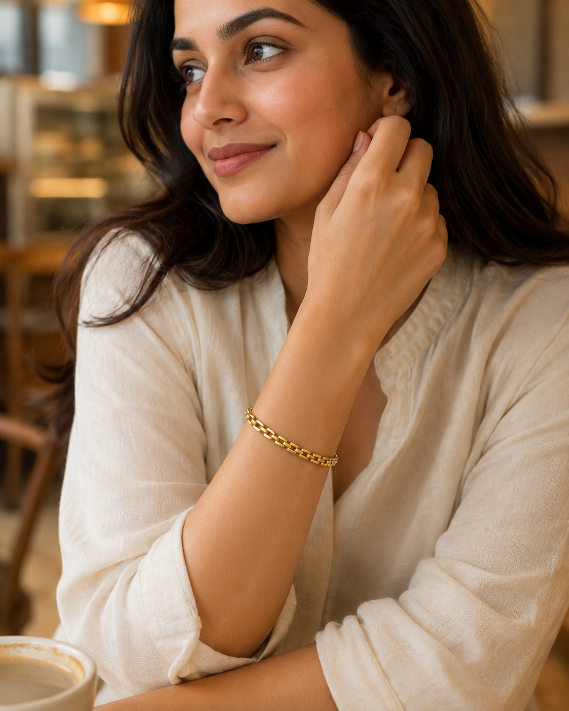 Double-Row Box Link Gold-Plated Bracelet