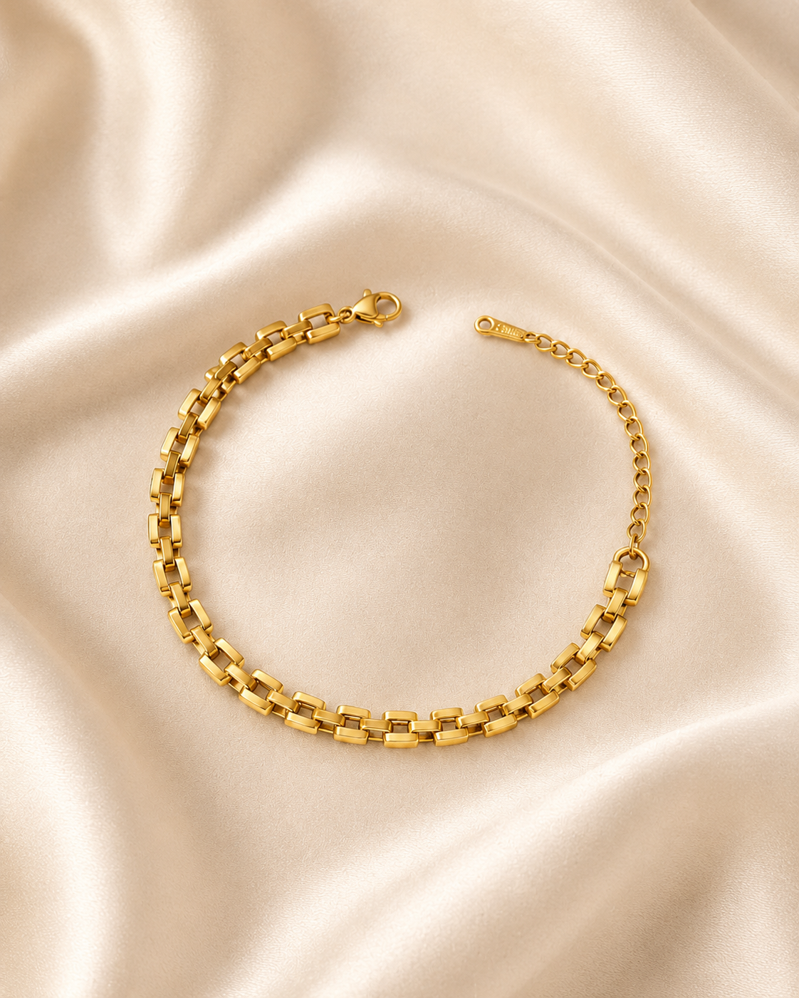 Double-Row Box Link Gold-Plated Bracelet