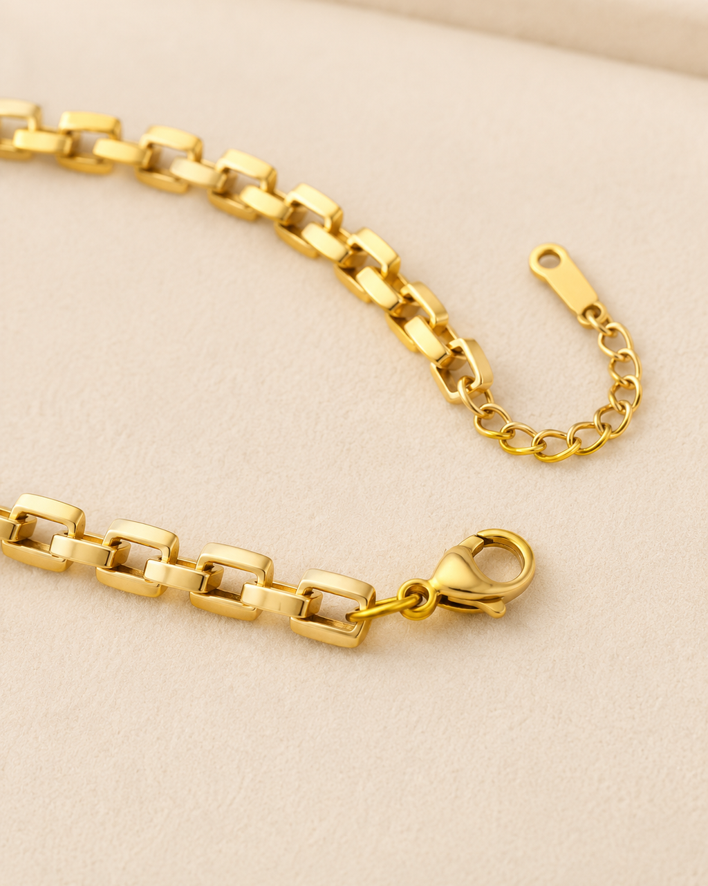 Double-Row Box Link Gold-Plated Bracelet