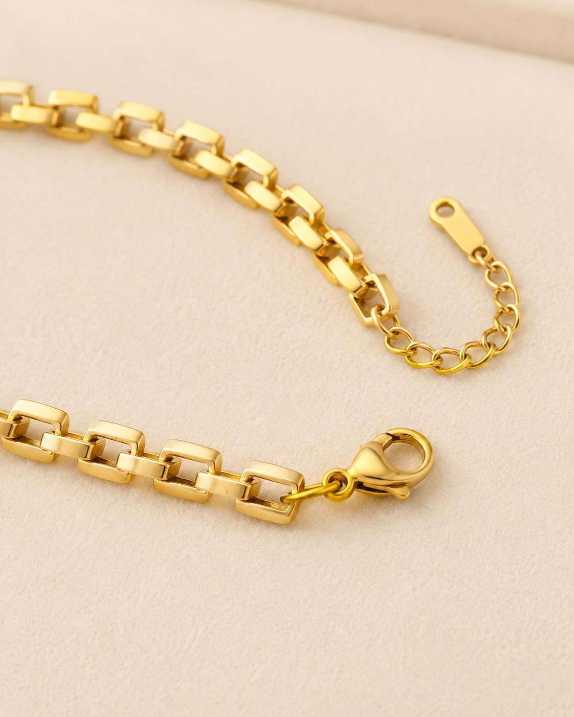 Double-Row Box Link Gold-Plated Bracelet