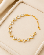 Square-Cut Crystal Gold-Plated Bracelet