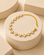 Square-Cut Crystal Gold-Plated Bracelet