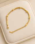Beaded Triple-Strand Gold-Plated Bracelet