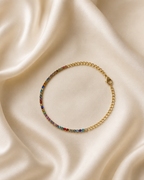 Rainbow Crystal Tennis Gold-Plated Bracelet