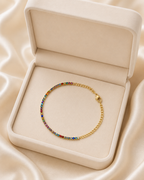 Rainbow Crystal Tennis Gold-Plated Bracelet