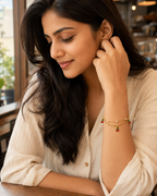 Cherry & Pearl Double-Layer Gold-Plated Bracelet