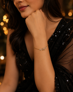 Marquise Crystal Floral Cluster Gold-Plated Bracelet