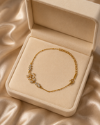 Marquise Crystal Floral Cluster Gold-Plated Bracelet