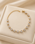 Pear-Cut Crystal Tennis Gold-Plated Bracelet