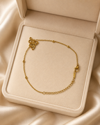 Openwork Butterfly & Circle Accent Gold-Plated Bracelet