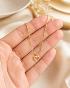 Minimal Gold-Tone Open Heart Pendant Necklace