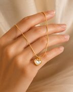 Gold-Tone Pearl Heart Pendant Necklace