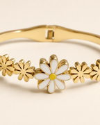 White Daisy Floral Gold-Plated Kada