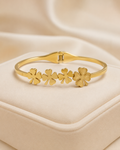 Four-Leaf Clover Row Gold-Plated Kada