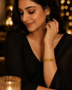 Four-Leaf Clover Row Gold-Plated Kada